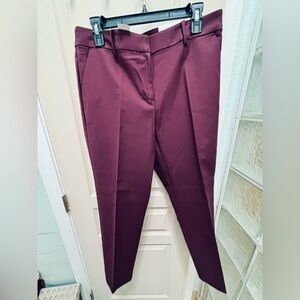 LOFT Burgundy Riviera Slim Pants NWT Size 10